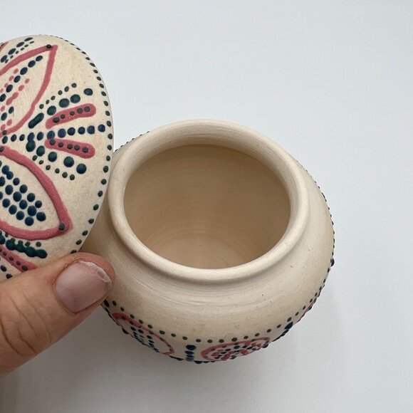 Ceramic project small ginger jar Mandela pattern dots - Picture 4 of 14